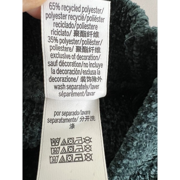 Victoria's Secret PINK Women's‎ Chenille Crewneck Pullover Green Sz Small - Picture 8 of 9